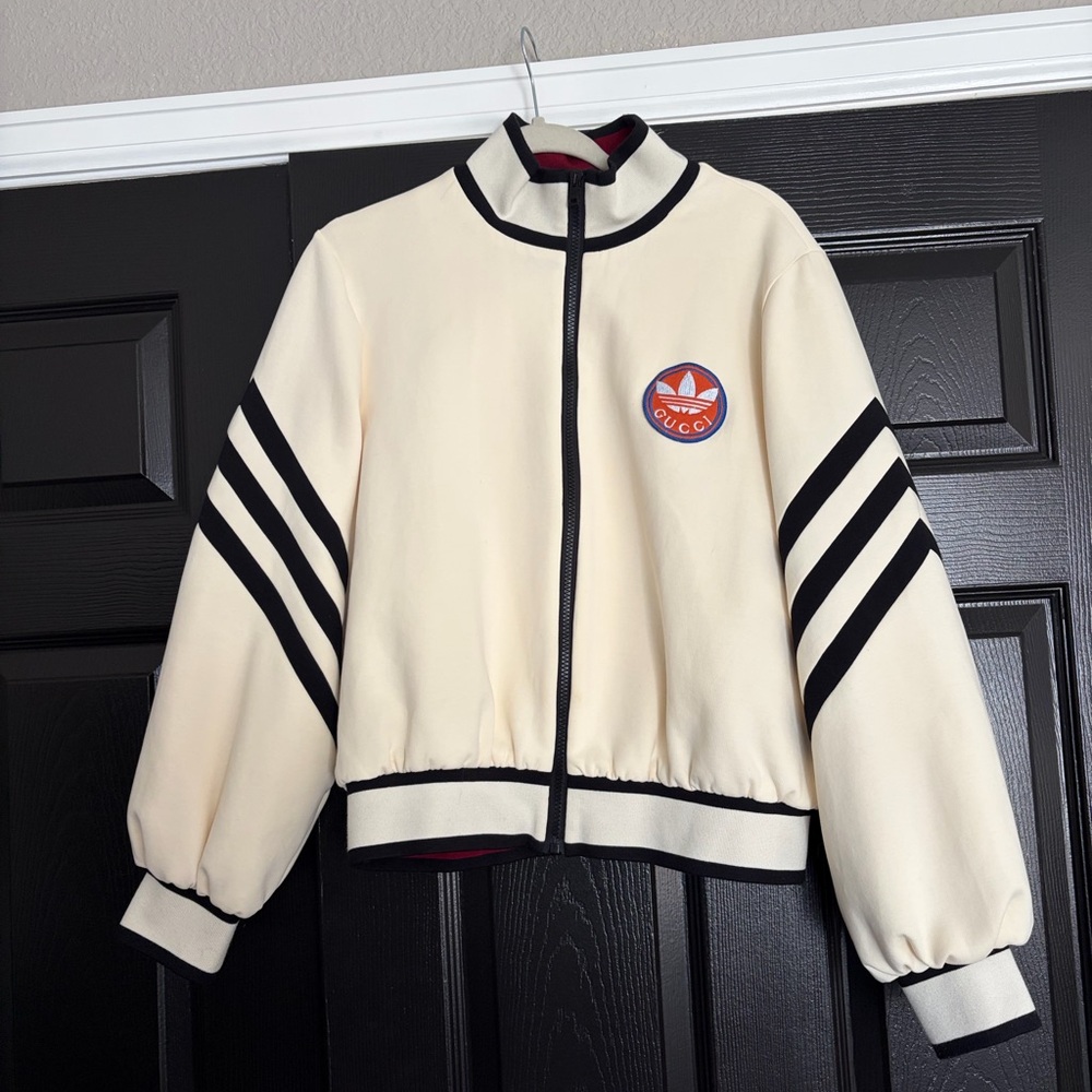 Gucci style! Matching Set Fun Cream Women's Bomber Jacket and matching pants!